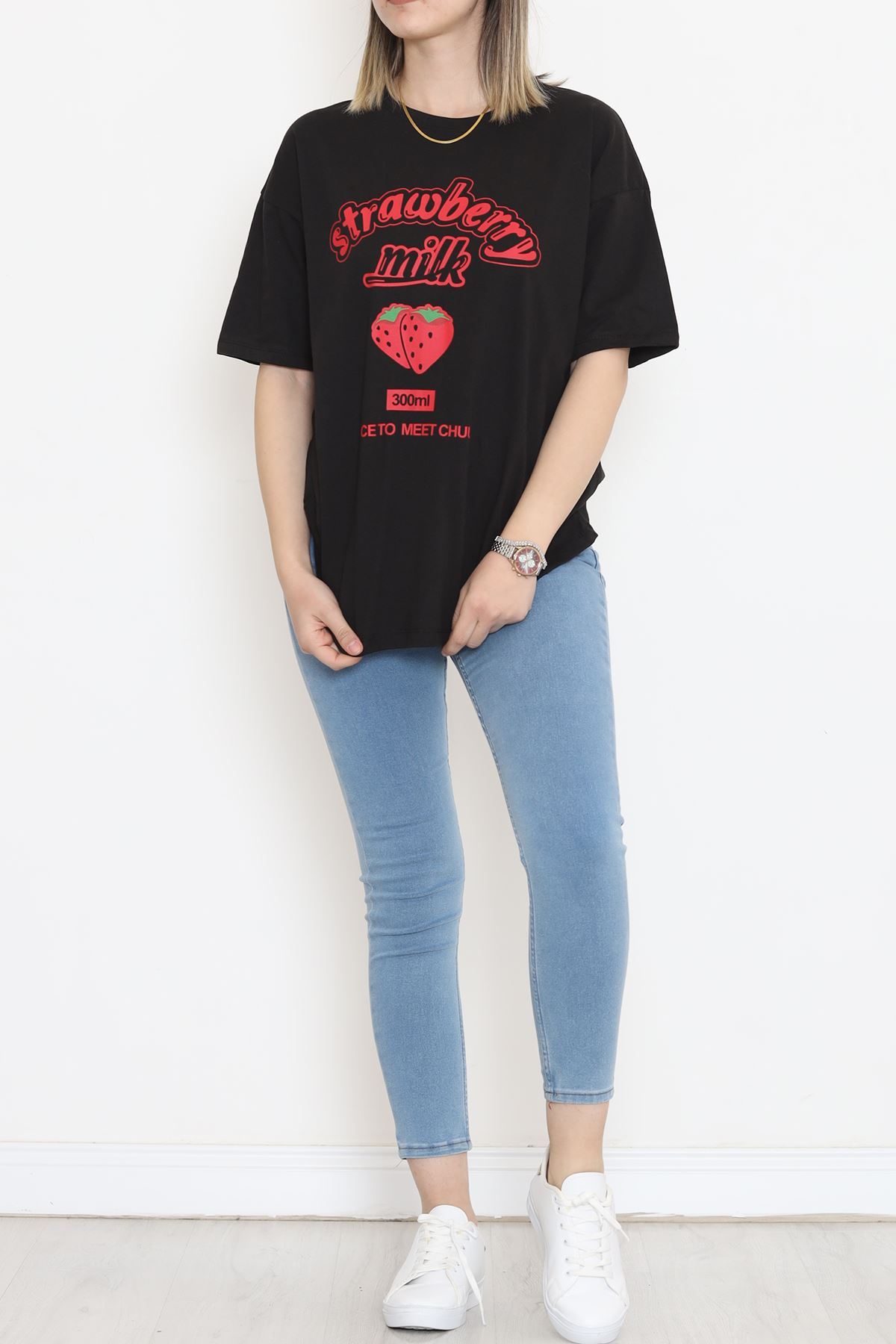 Printed Crew Neck T-shirt Black - 16501.1567.