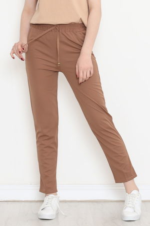 Crepe Lace-up Detailed Pants Sütlükahve - 152429.1778.