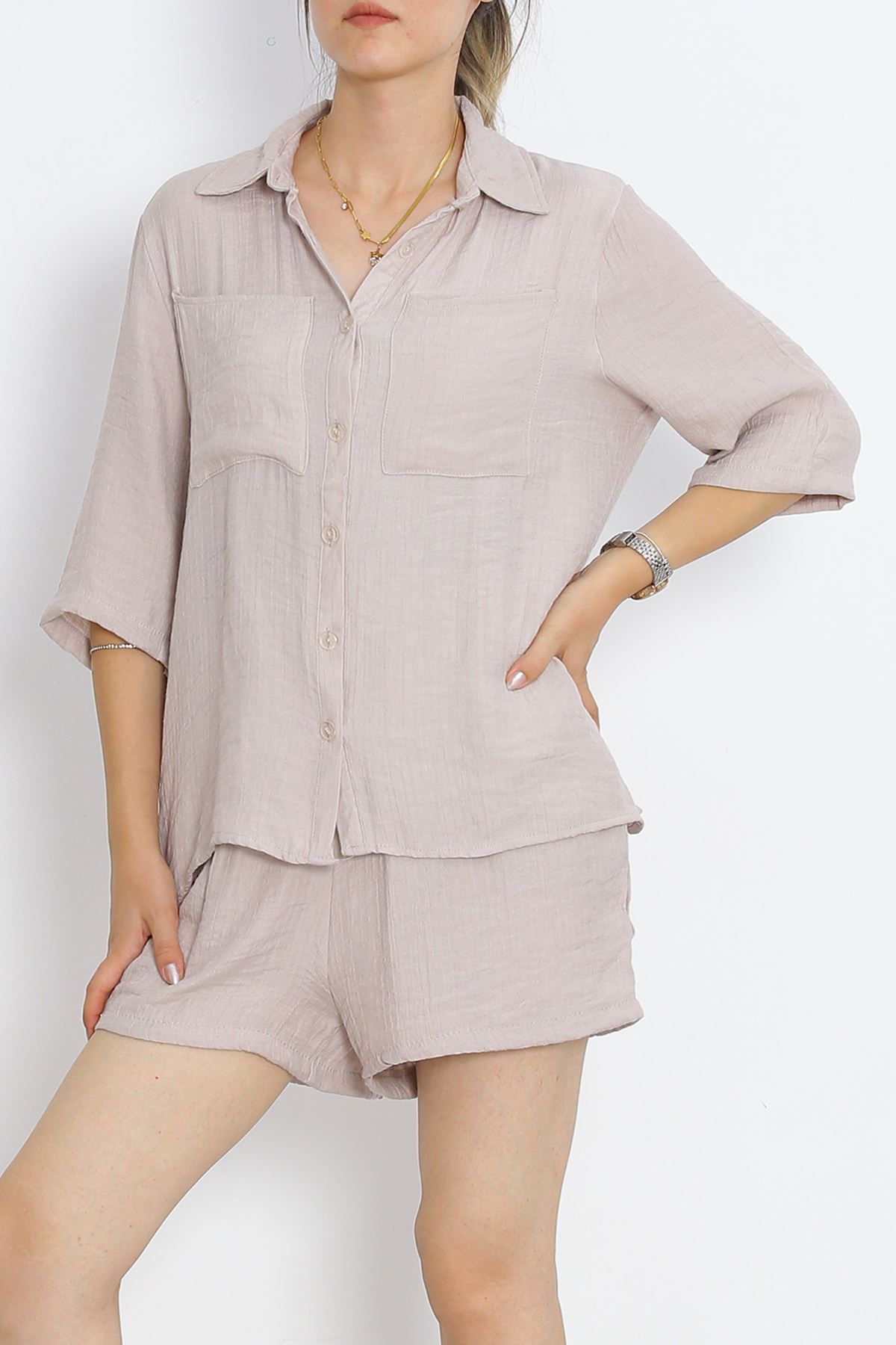 Linen Shorts Set Beige - 1009.1247.