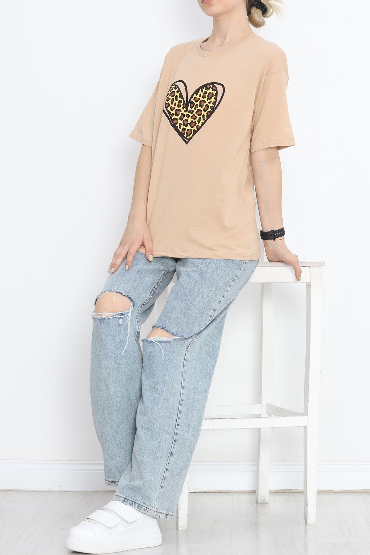 Printed Crew Neck T-shirt Mink - 16509.1567.