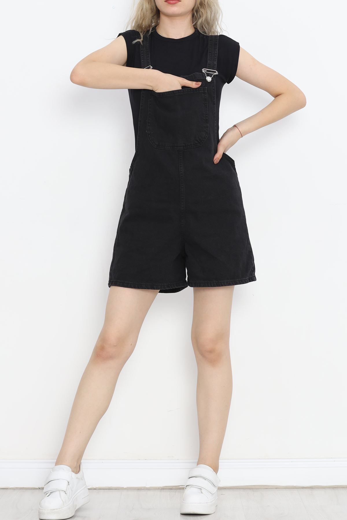 Denim Salopet with Shorts Dark Smoked - 15146.1184.