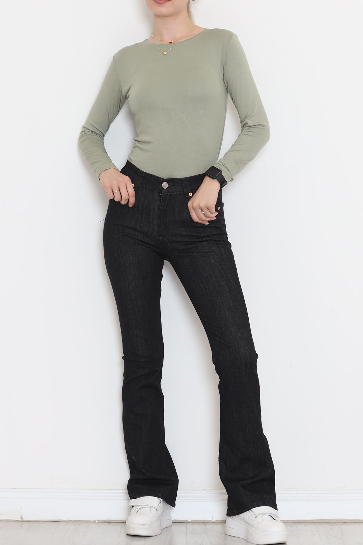 Long Sleeve Viscose Body Olive - 18551.1778.