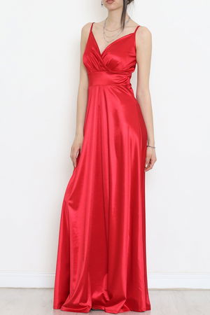 Satin Dress with Straps Red - 582151.1592.