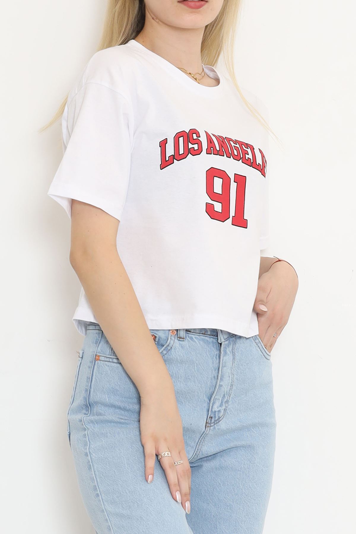 Printed Crop T-shirt White - 16481.1567.