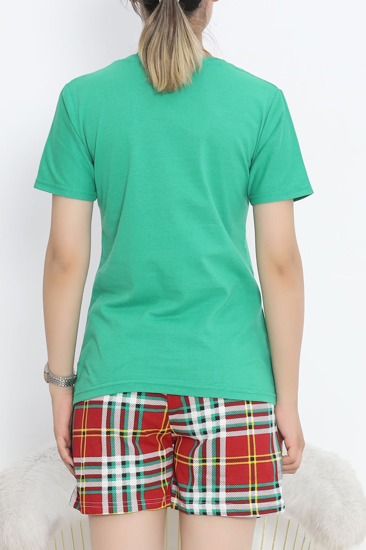 Patterned Shorts Set Green-Red - 15280.1773.