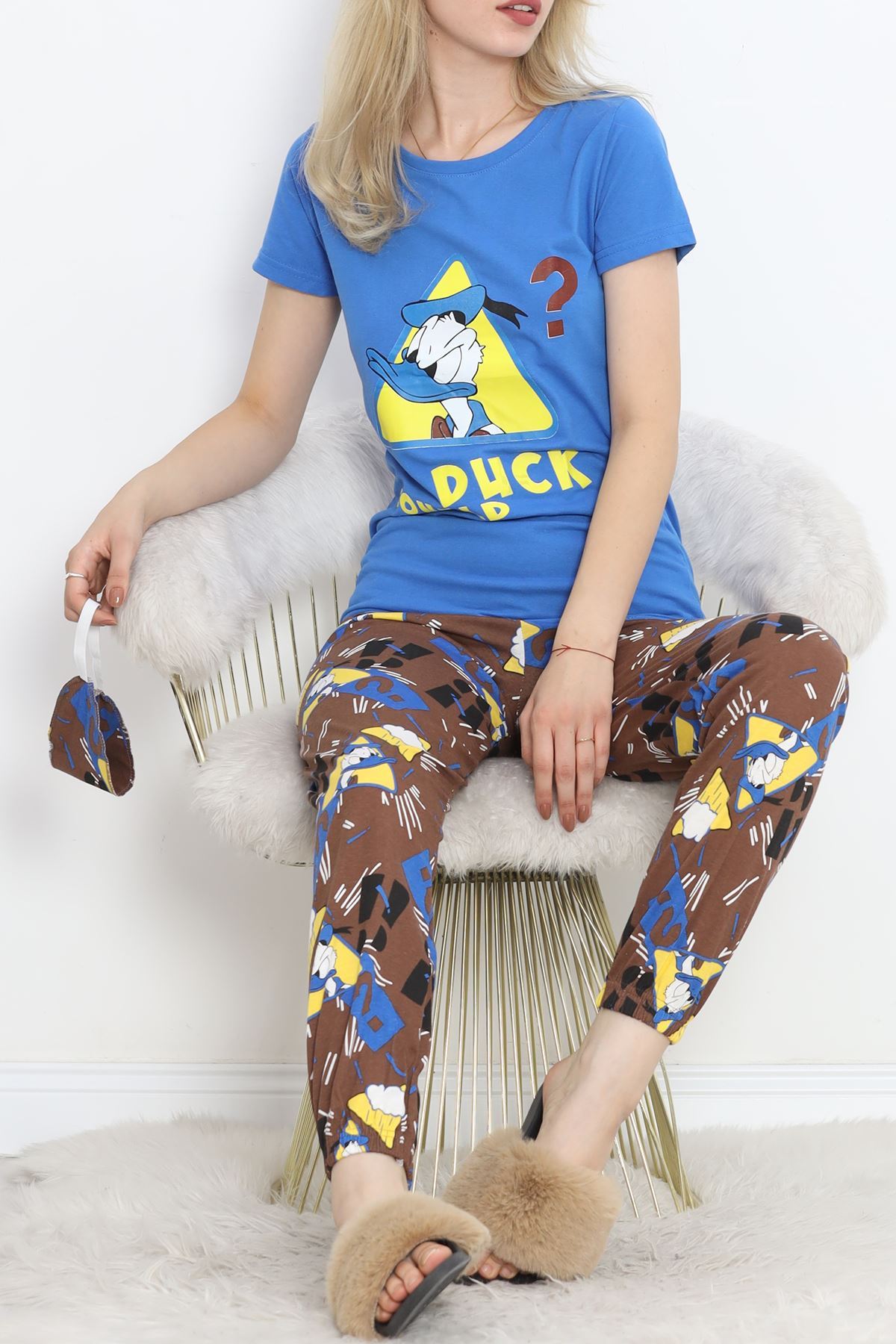 Pajama Set with Elastic Cuffs Blue - 18736.1567.