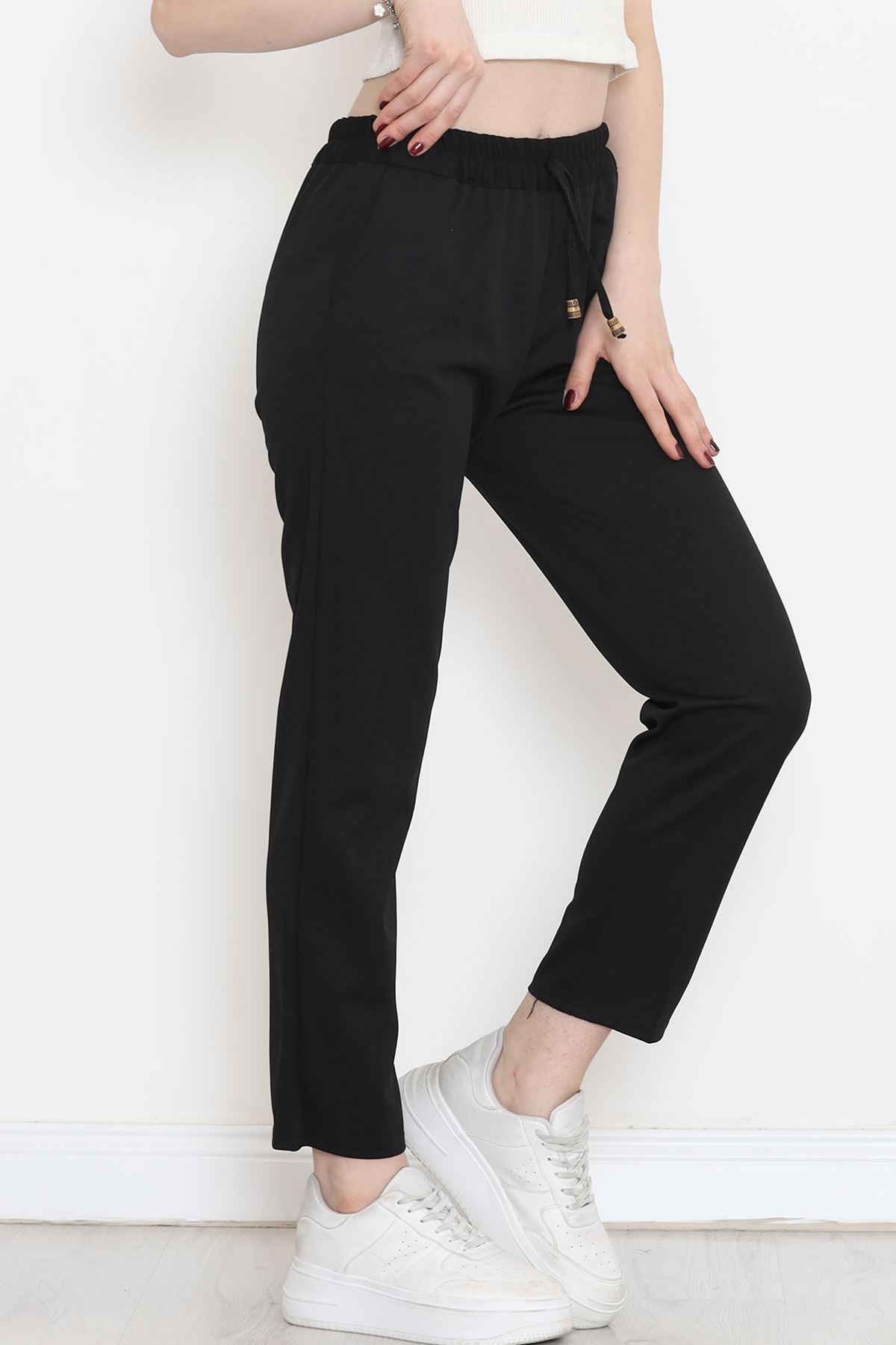 Crepe Lace-up Detailed Pants Black - 152429.1778.