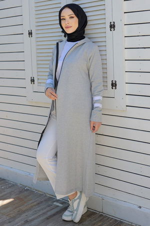 Zippered Abaya Gray - 20342.1778.