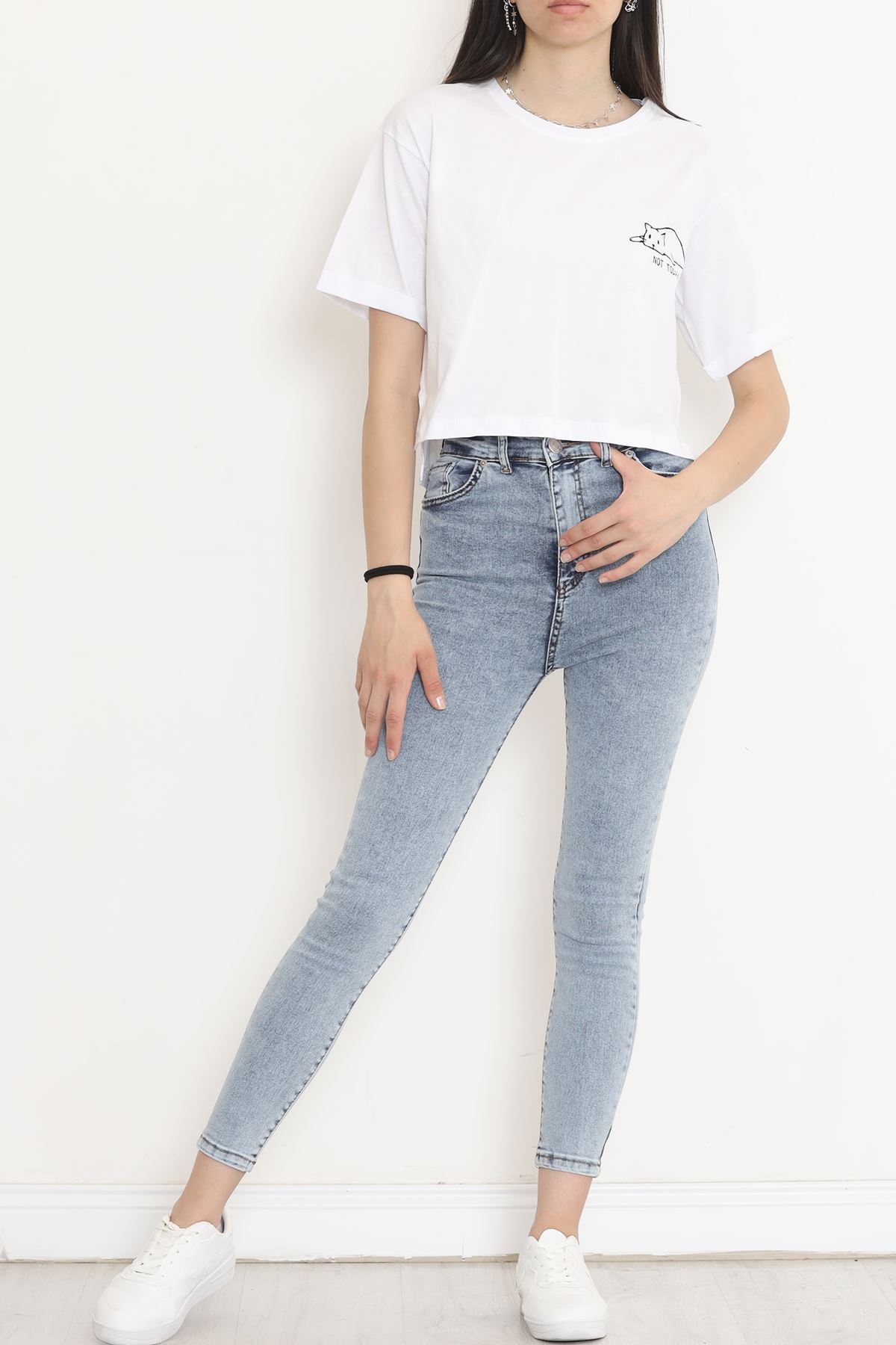 Double Sleeve Crop T-shirt White - 18658.1567.