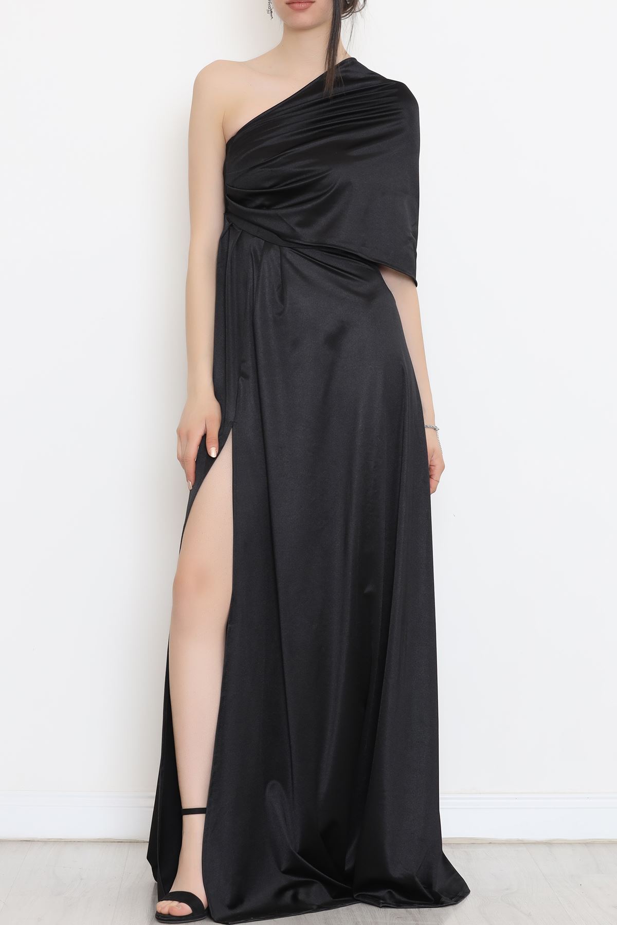 Long Satin Dress Black - 582227.1592.