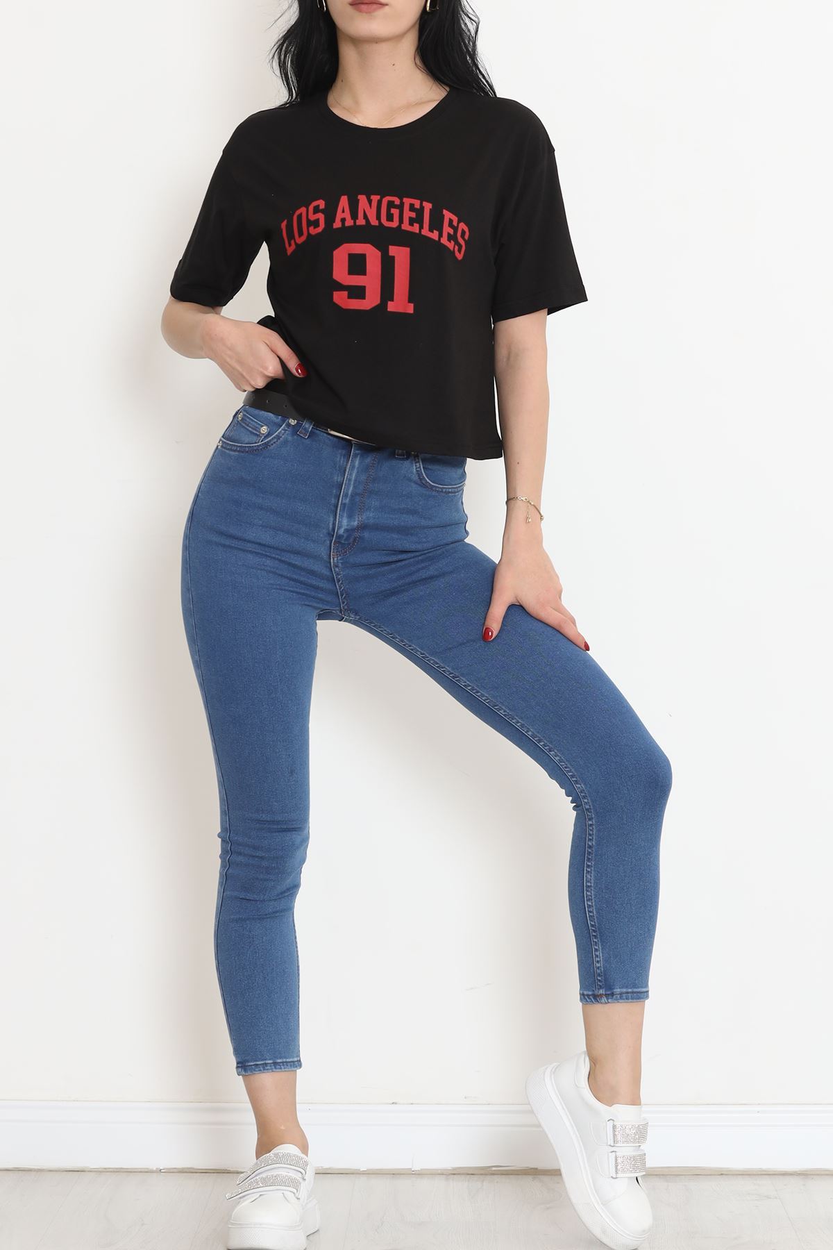 Printed Crop T-shirt Black - 16481.1567.