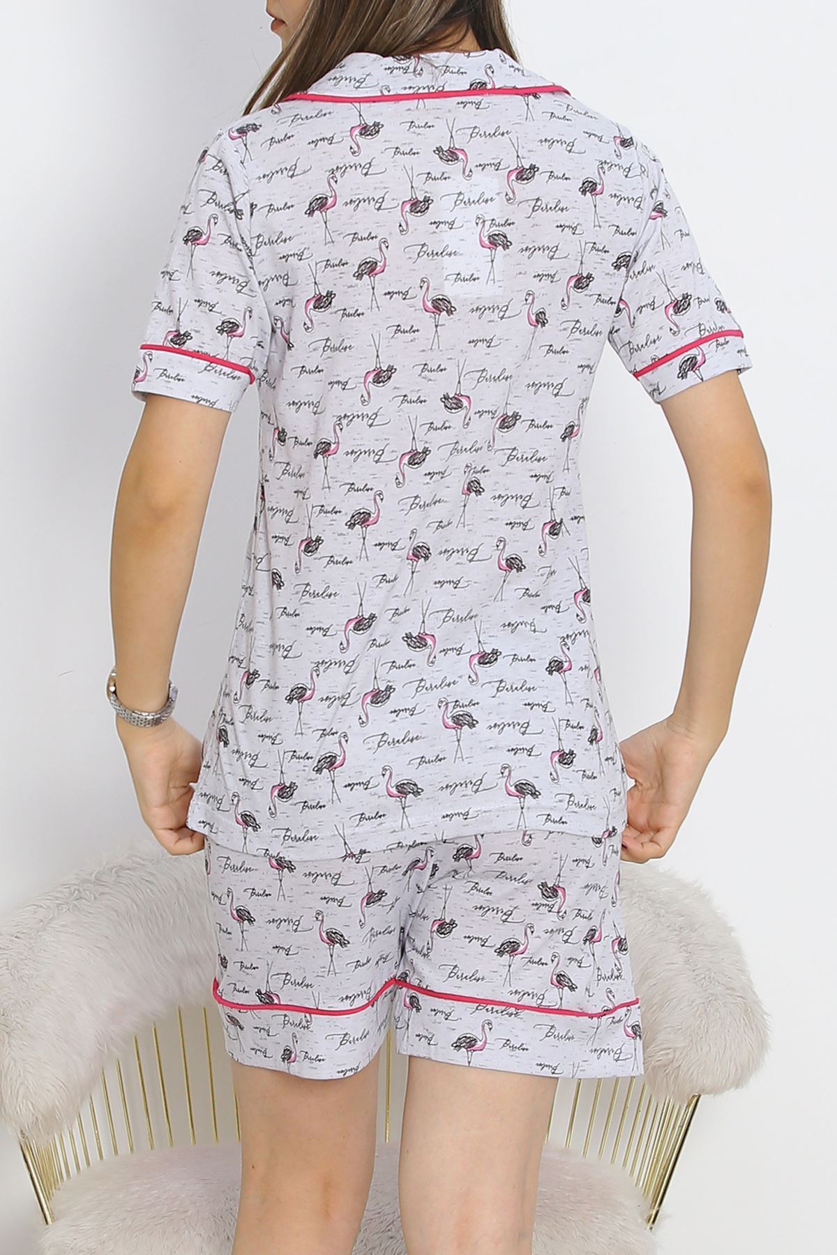 Buttoned Shorts Pajama Set Gris Black - 18944.1567.