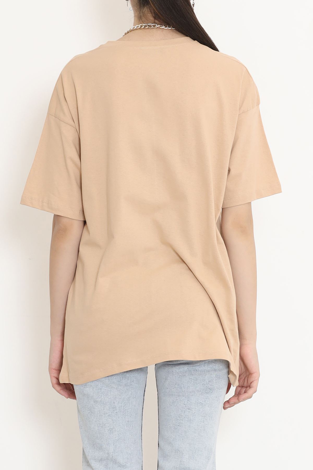 Printed Oversize T-Shirt Mink - 16504.1567.