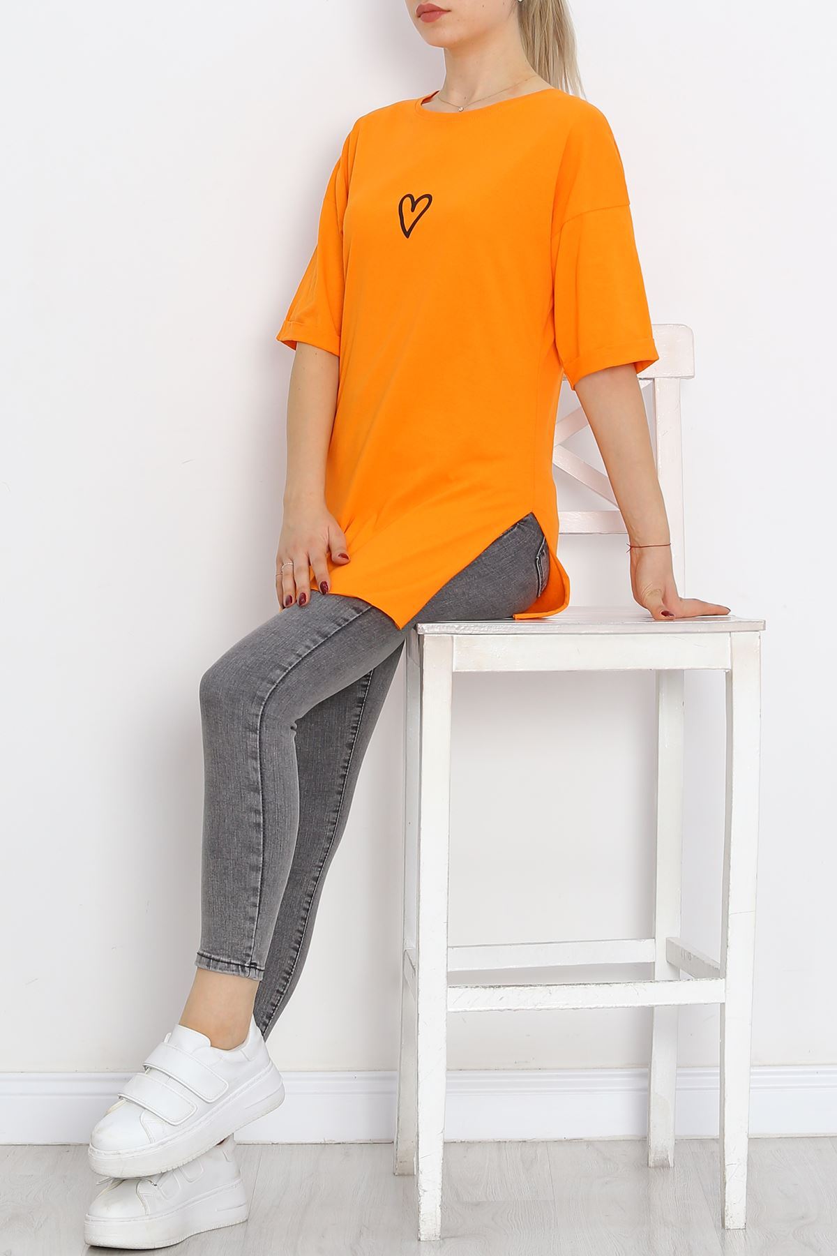 Double Sleeve Printed T-Shirt Orange - 16556.1567.