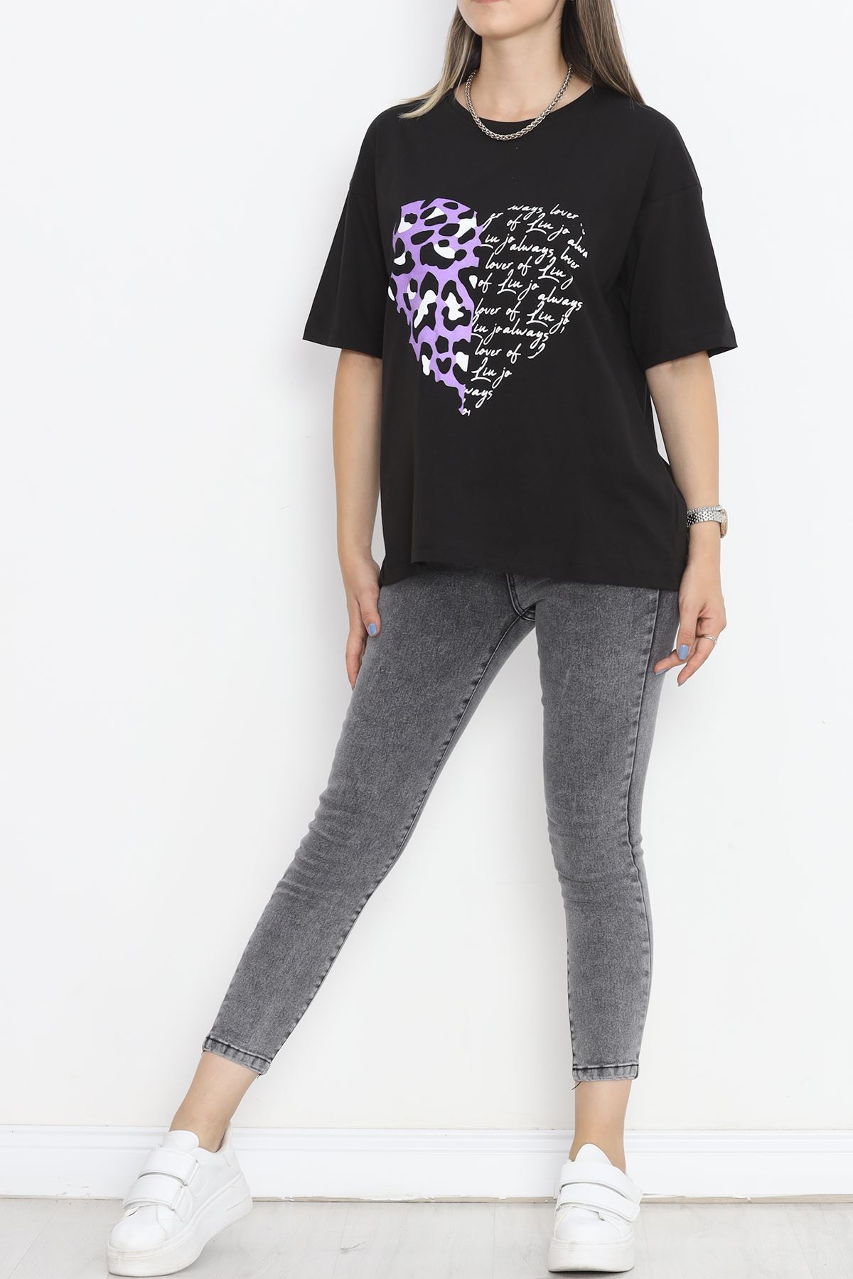 Printed Crew Neck T-shirt Black - 16518.1567.