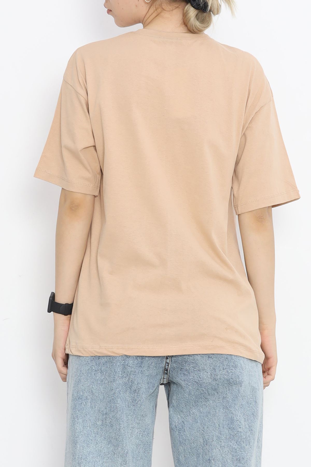 Printed Crew Neck T-shirt Mink - 16509.1567.