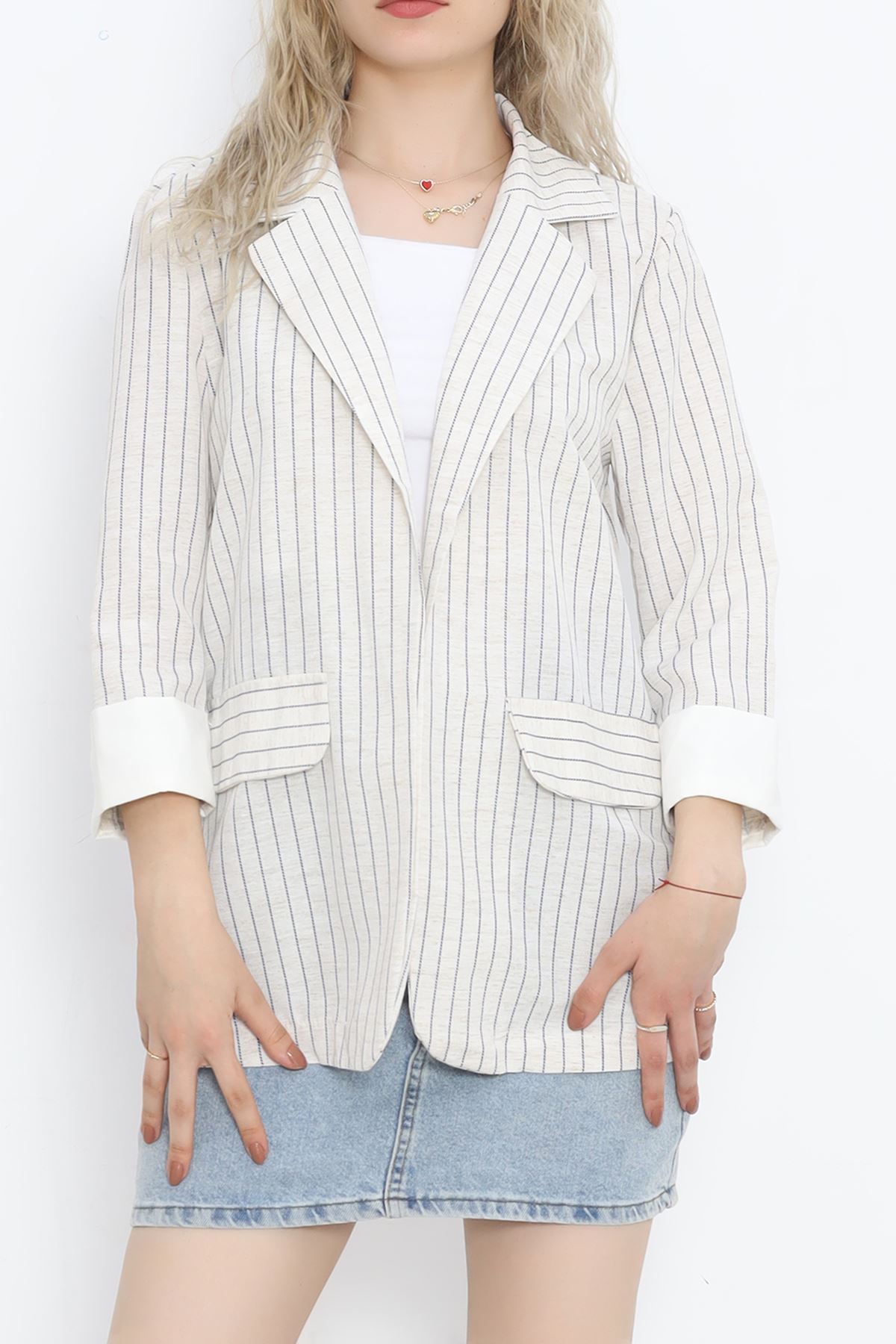 Striped Linen Jacket Taslaci - 1023.1247.