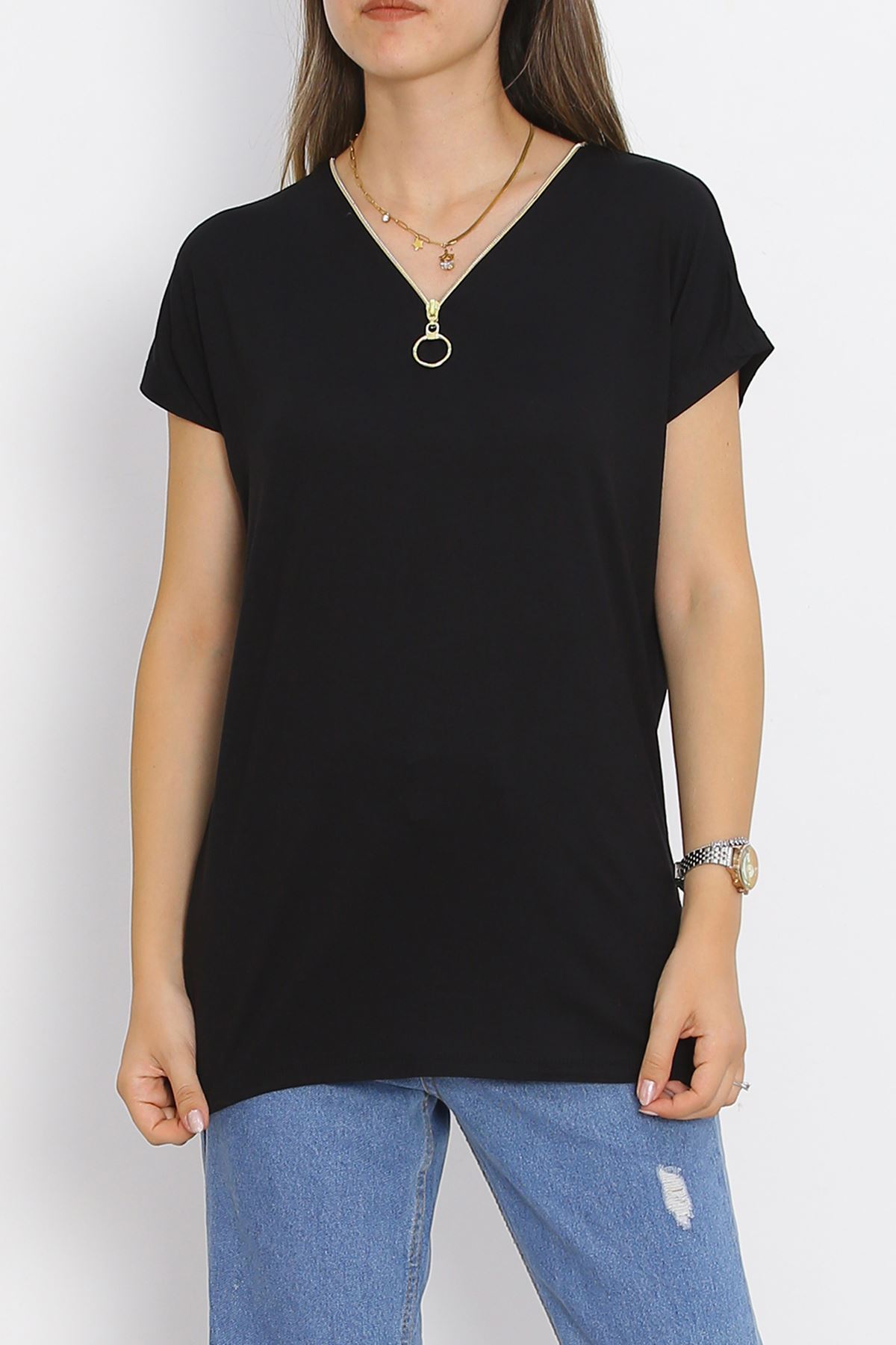 Zipper T-shirt Black - 20202.102.