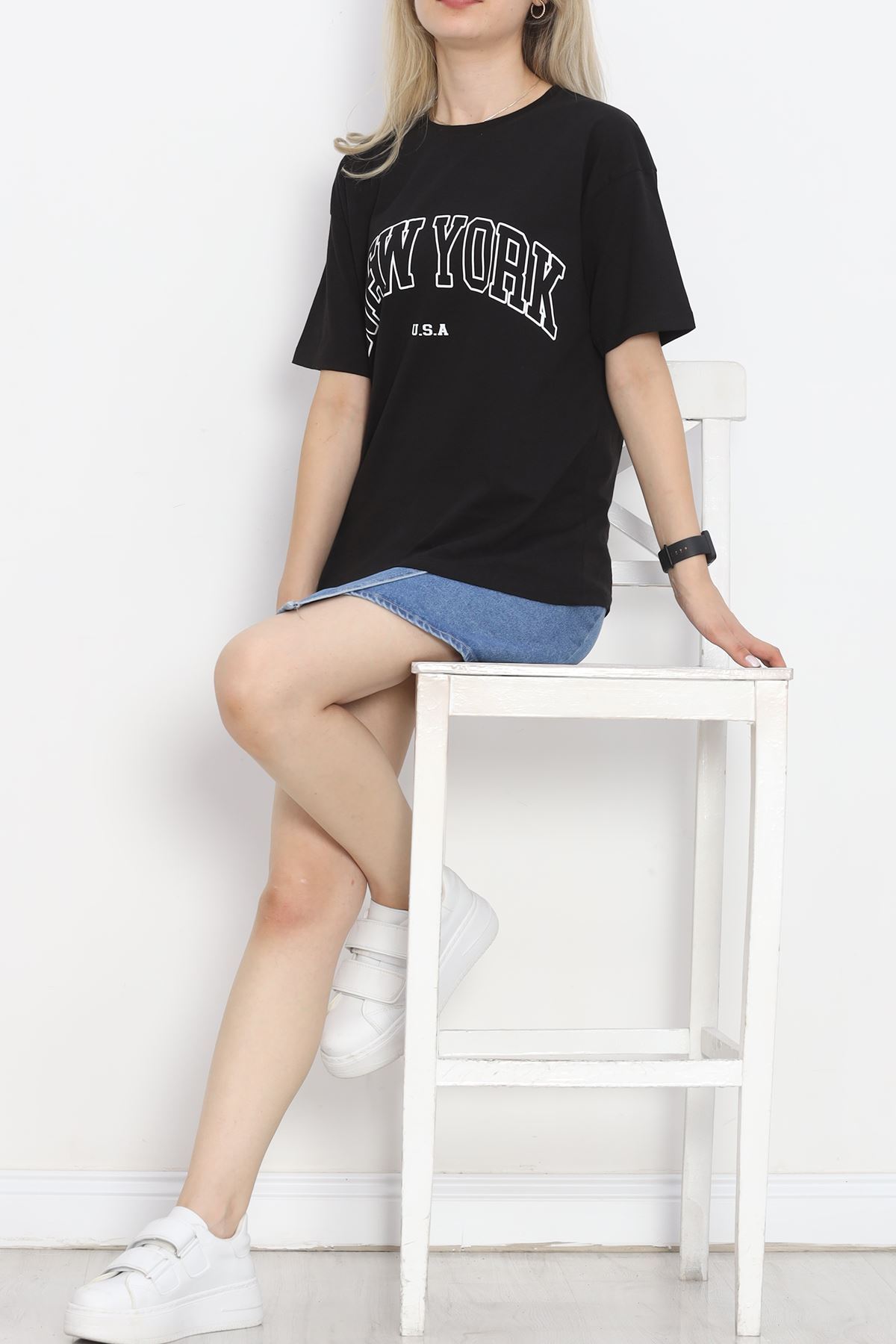 Printed Crew Neck T-shirt Black - 16523.1567.