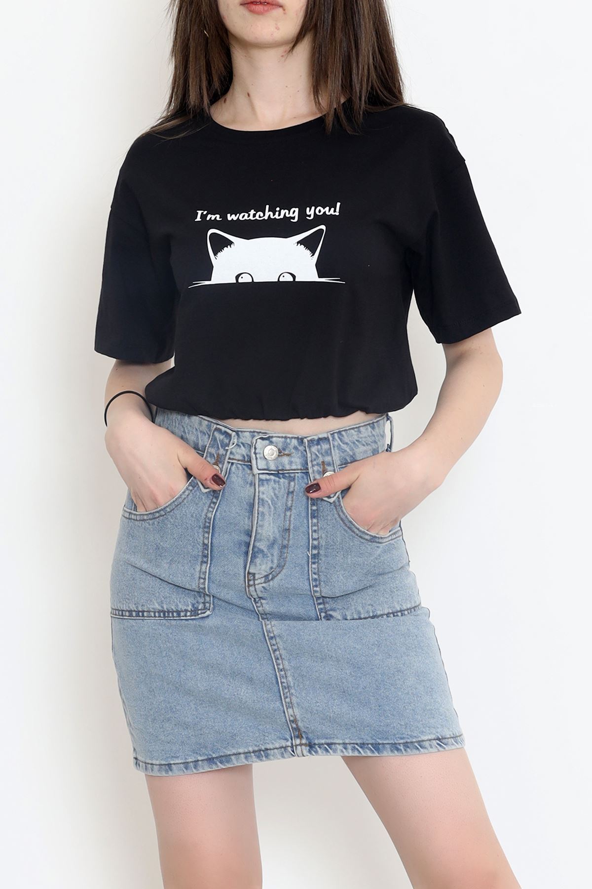 T-shirt with elastic waistband Black - 16542.1567.