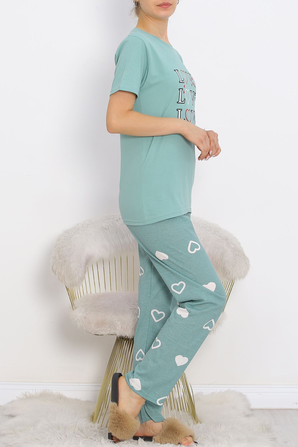 Patterned Pajama Set Mint - 18735.1567.