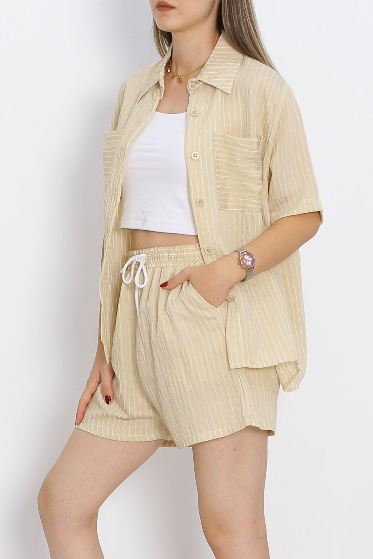 Oversize Shorts Set Beige - 18943.1247.