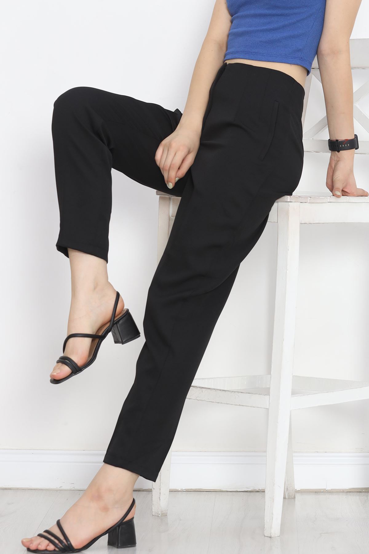 Double Trousers with Waist Cuffs Black - 20647.683.