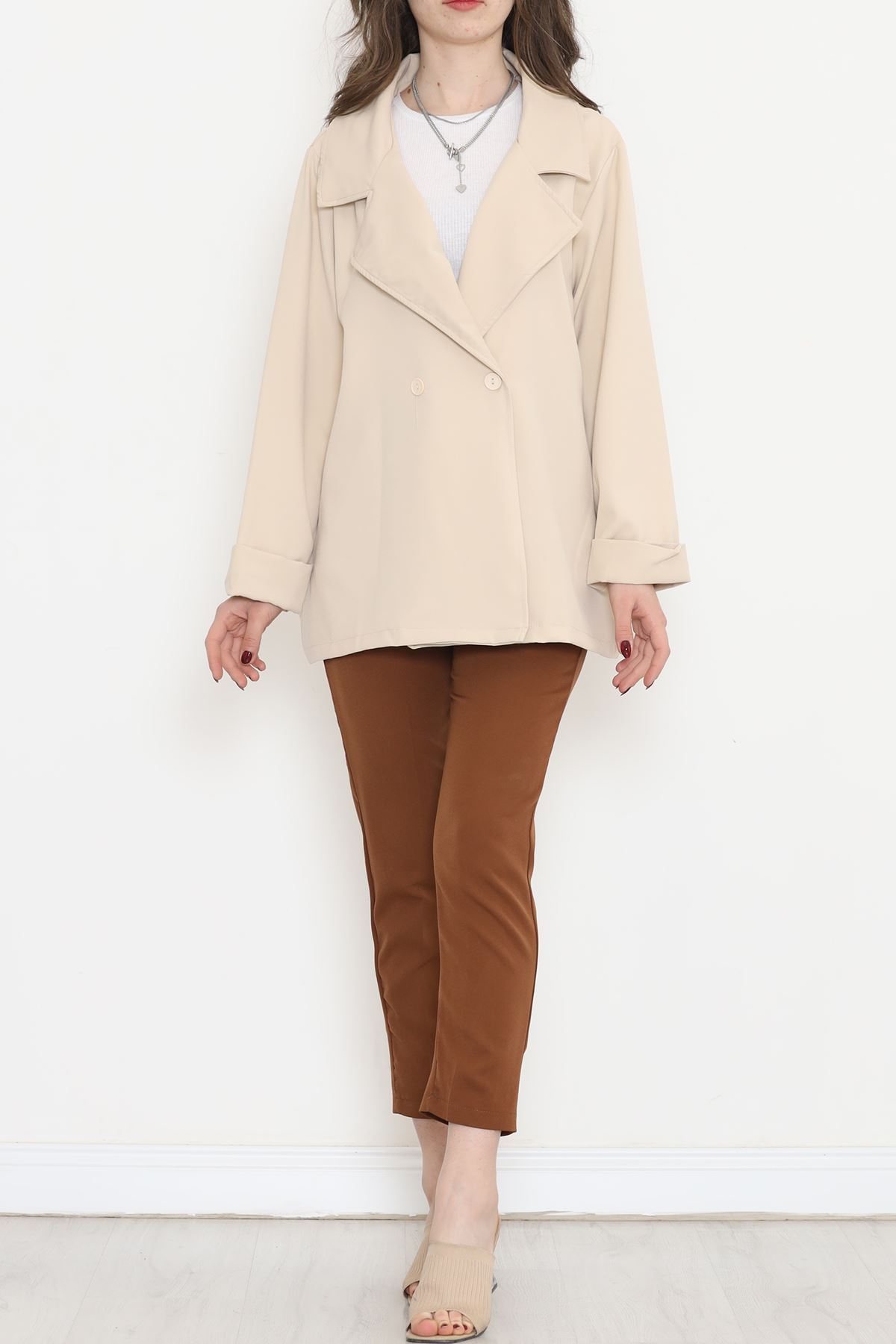 Oversize Button Jacket Beige - 951.1247.