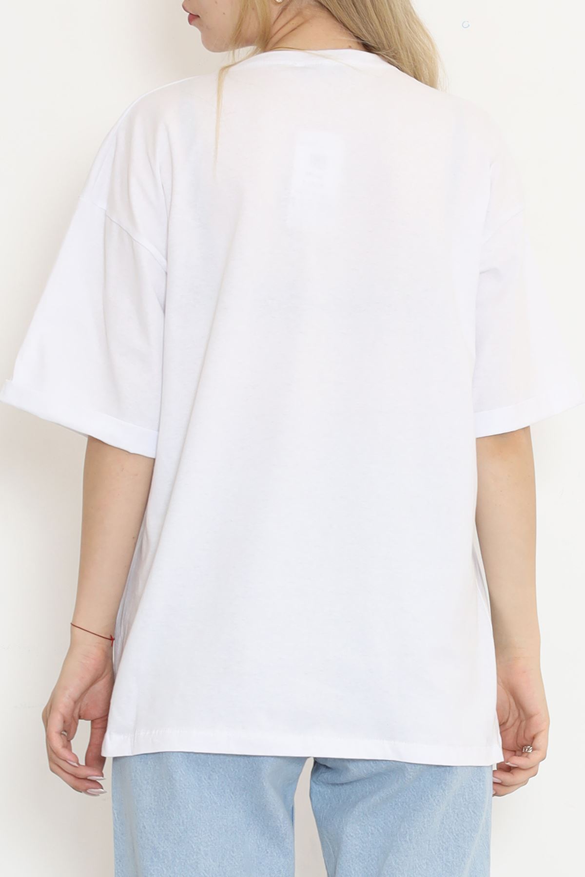 Printed Double Sleeve T-shirt White - 18283.1567.