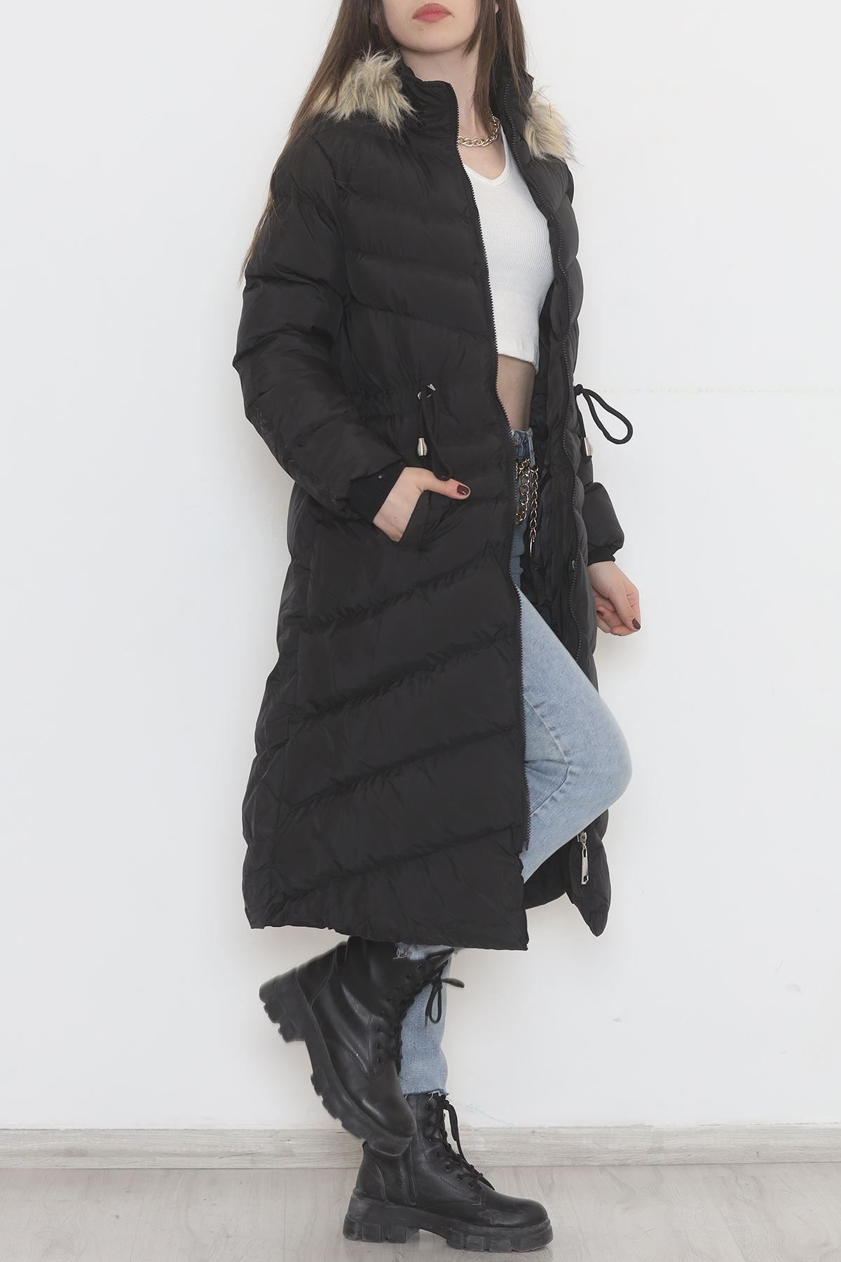 Jesica Coat with Fur Hood Black - 1780.1555.