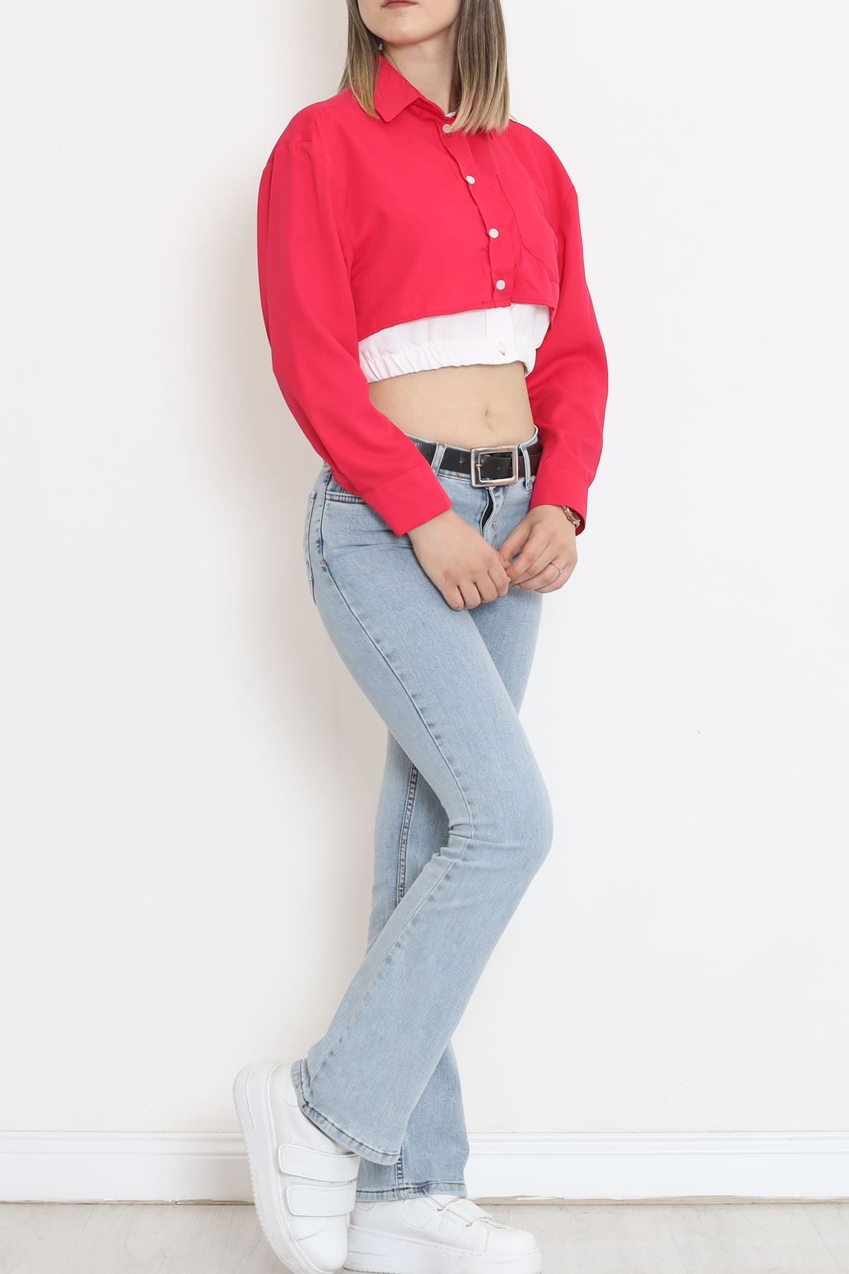 Crop Pocket Shirt Fuchsia - 18584.1247.