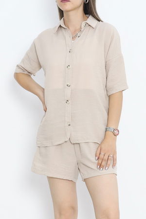 Linen Shorts Set Beige - 712.1247.