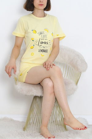 Short Sleeve Shorts Pajama Set Yellow - 18956.1567.