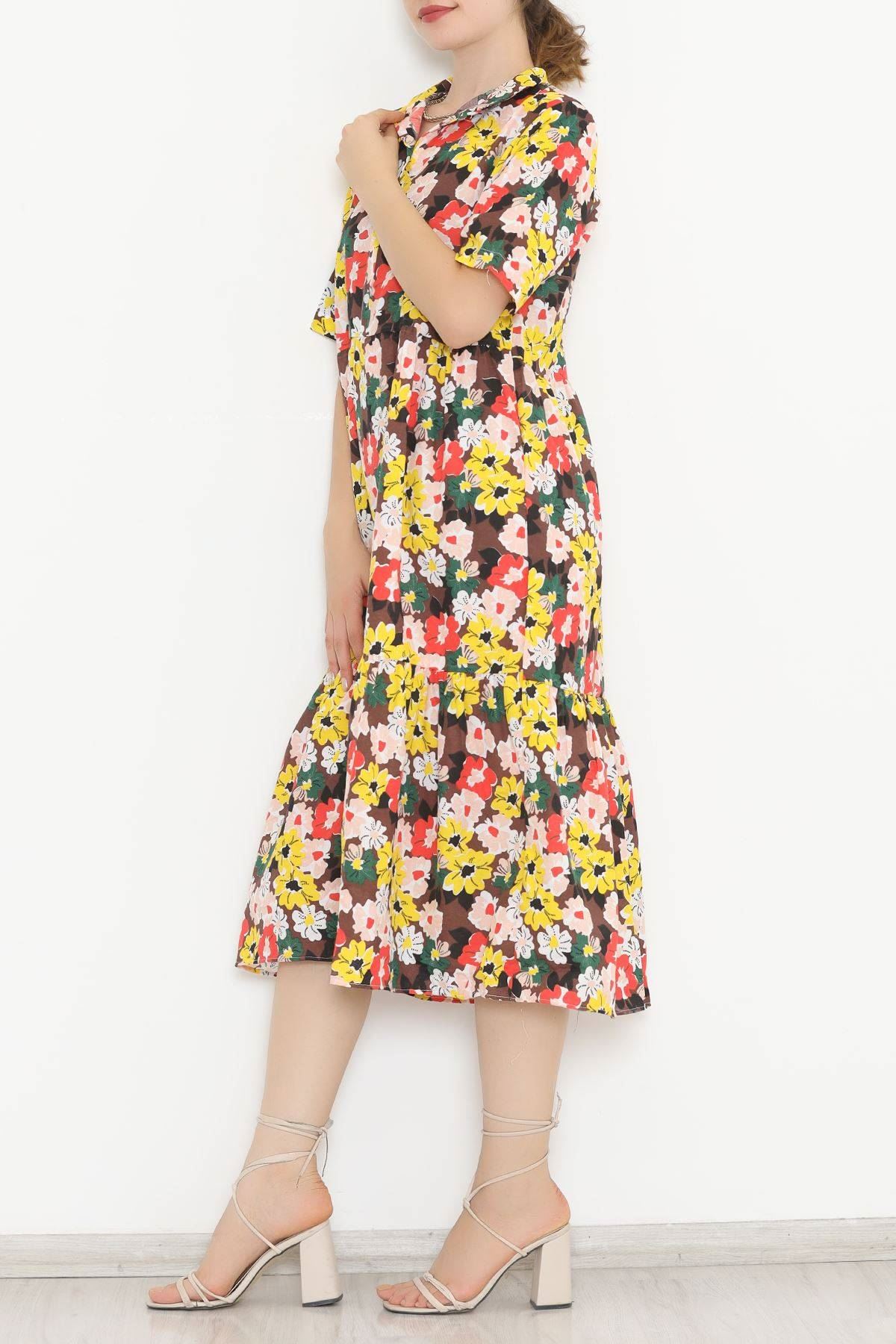 Judge Collar Dress Brown Floral - 11460.701.