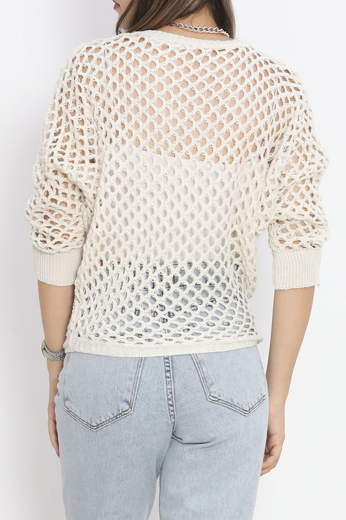 Perforated Sweater Cream - 18835.1247.