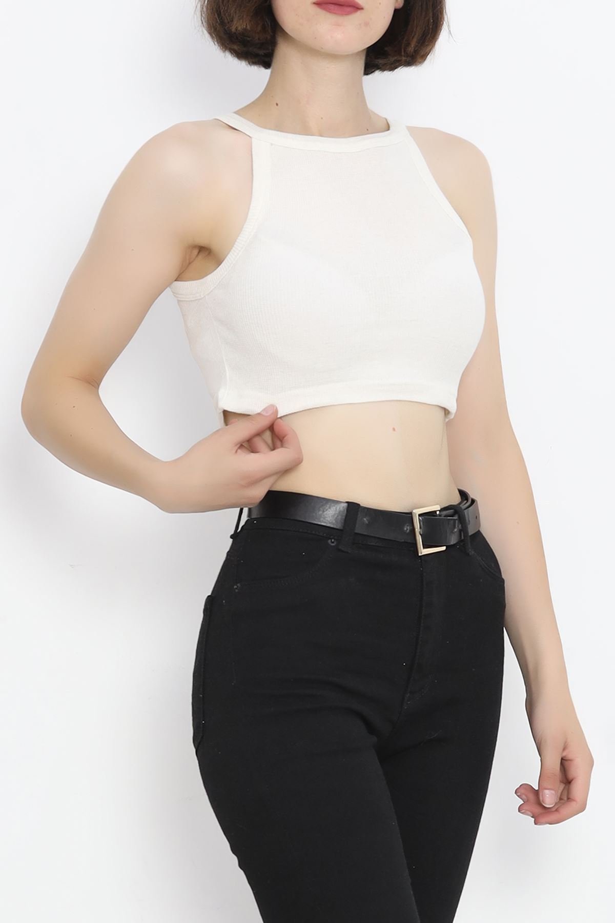 Thick Strap Crop Tank Top Cream - 18585.1723.