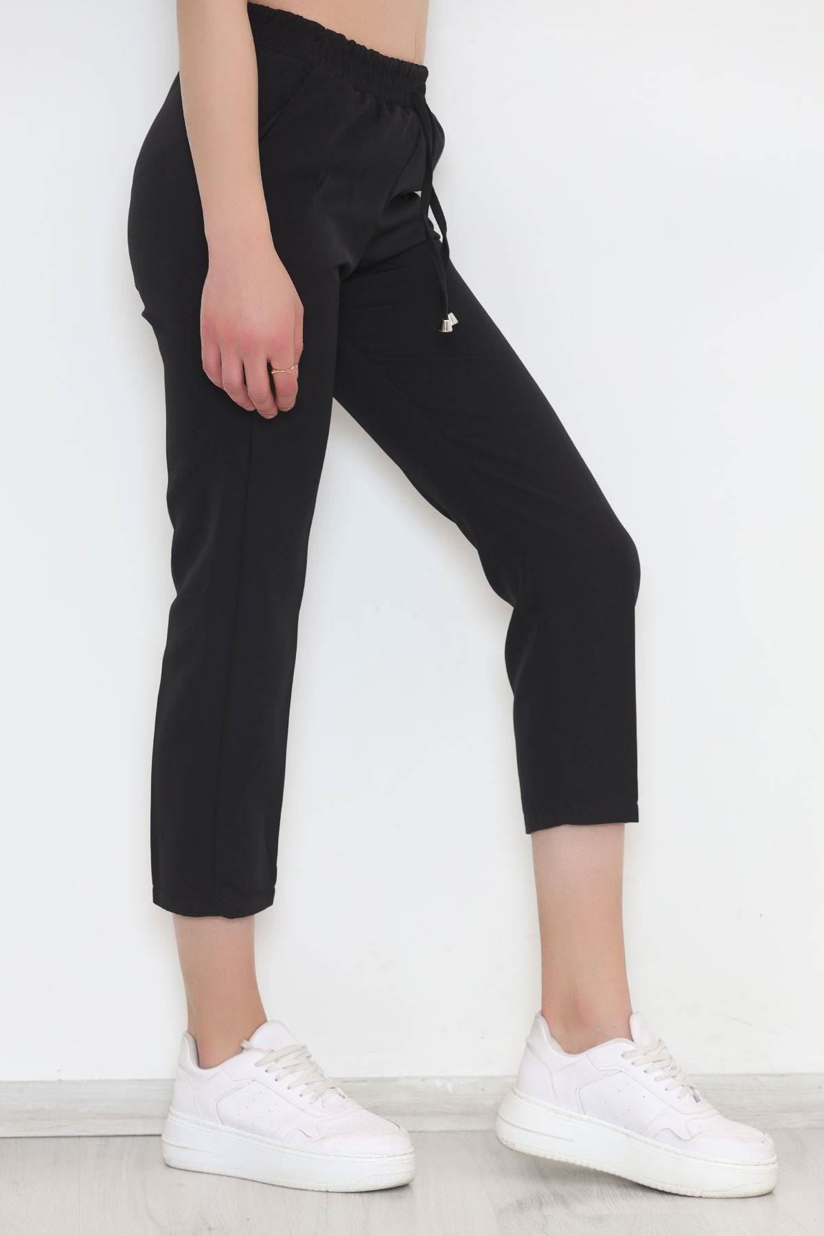 Elastic Waist Double Pants Black - 20918.683.