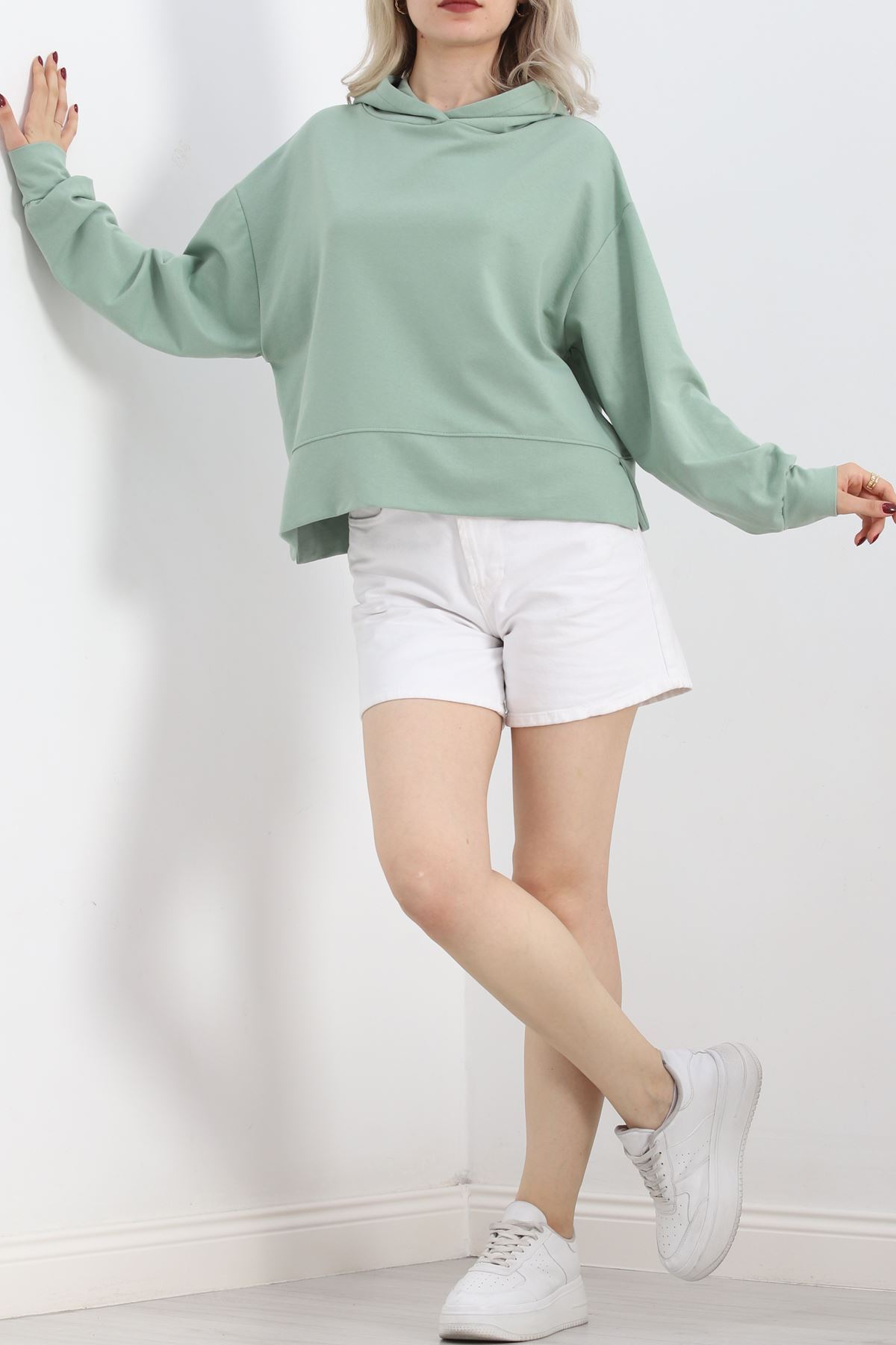 2 İplik Kapşonlu Sweat Mint - 1728.1095.