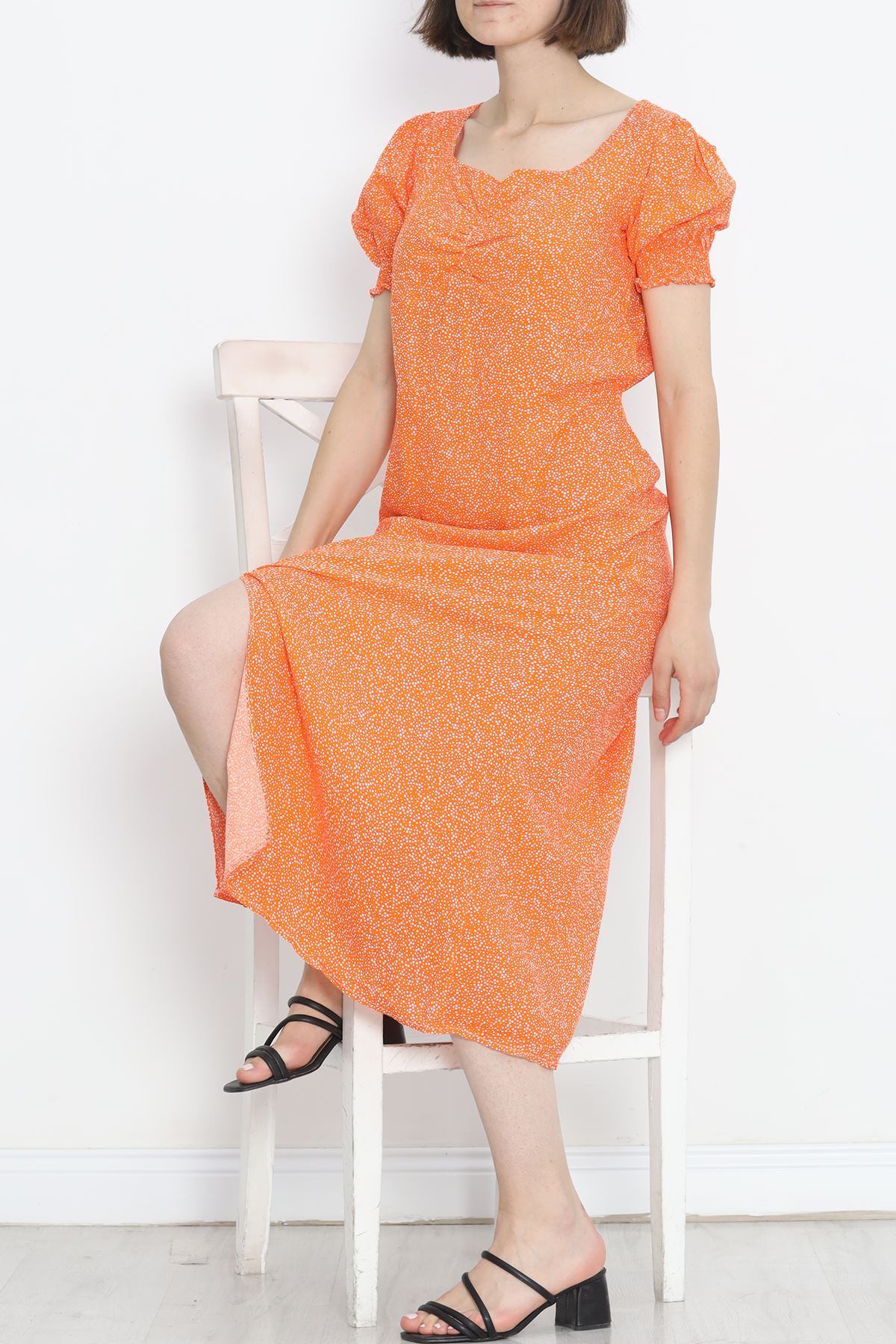 Kiss Neck Dress Orange - 696.1247.