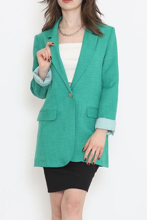 Sleeve Lining Striped Jacket Green - 18299.1322.