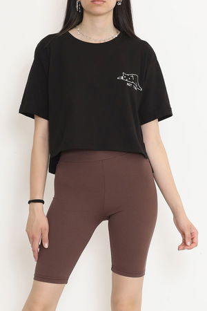 Double Sleeve Crop T-shirt Black - 18658.1567.