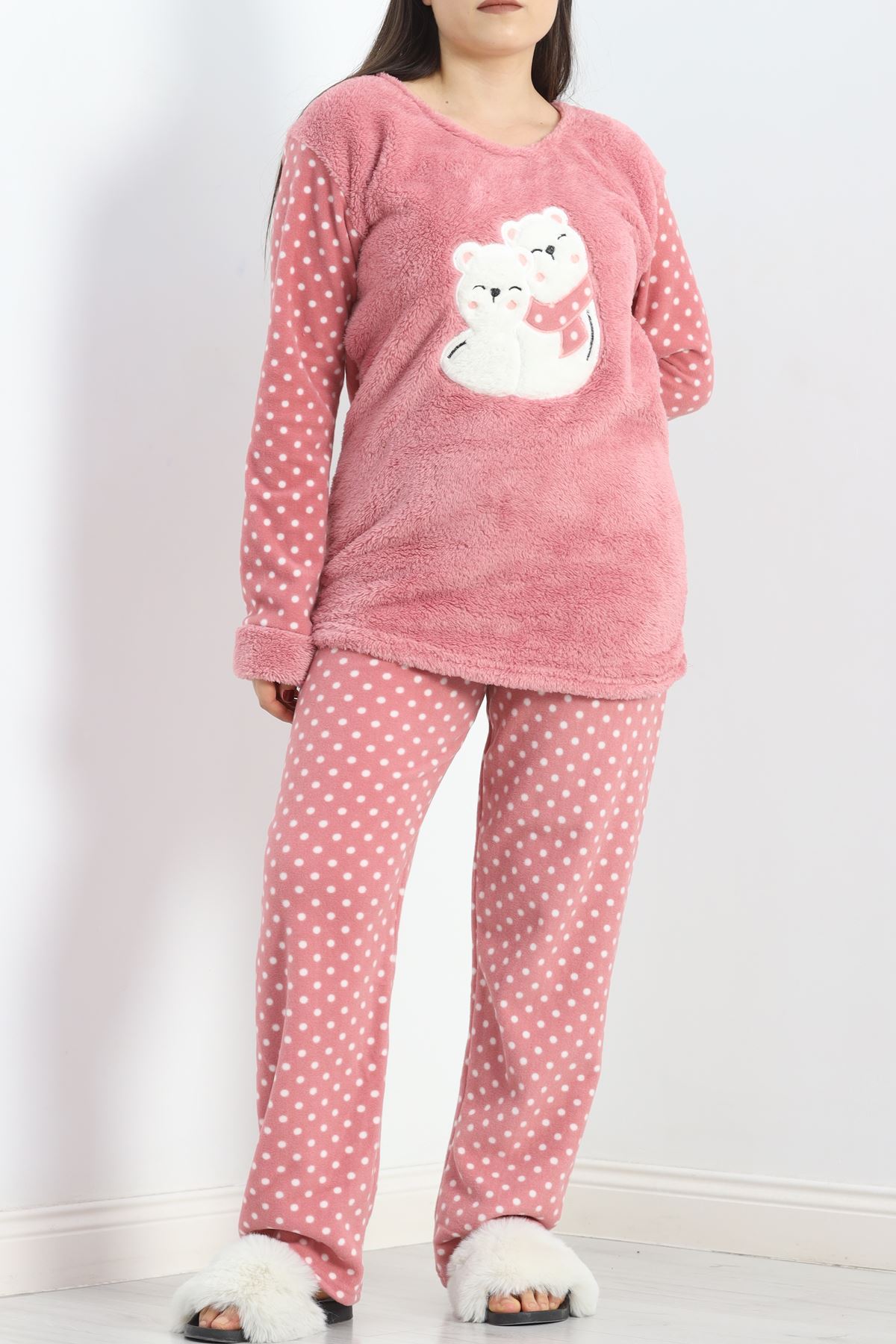 Battal Polar Pijama Takımı Pembe1 - 19199.1048.