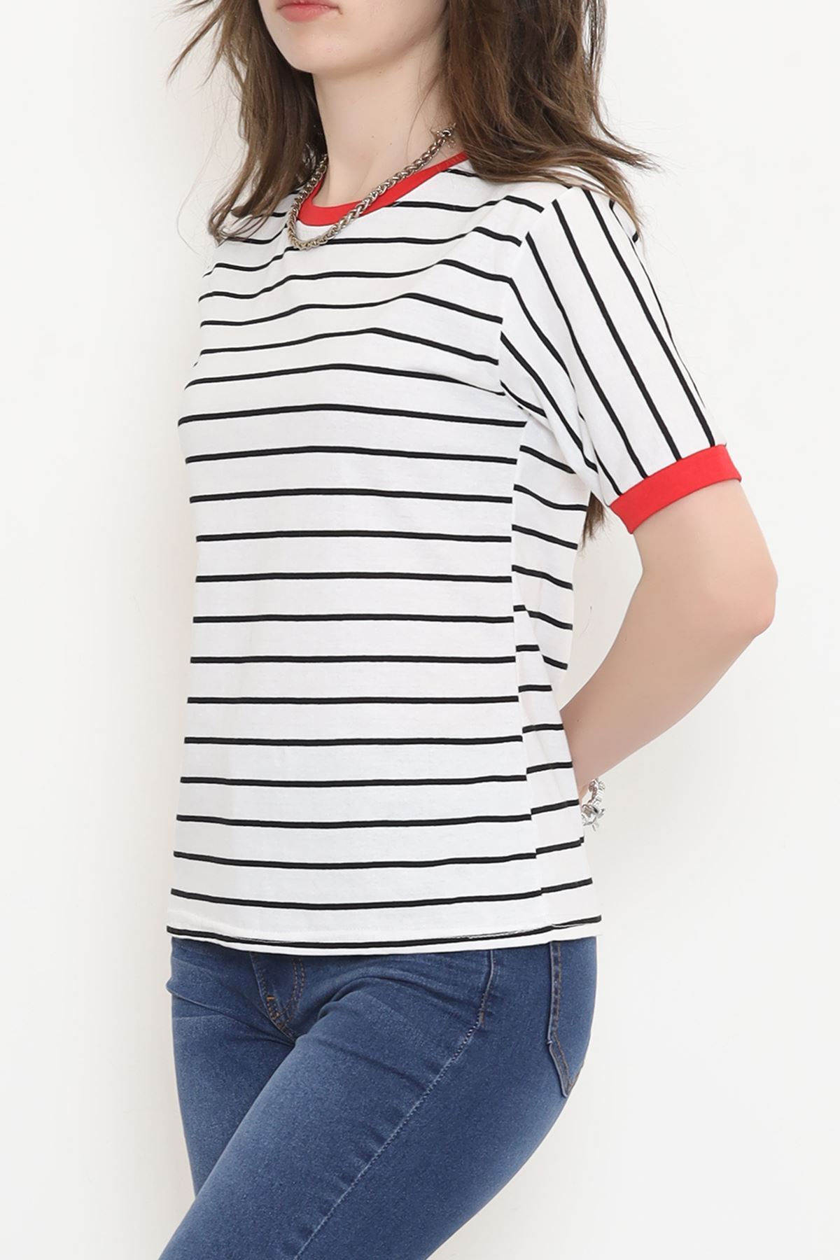 Striped Suprem T-shirt WhiteRed - 15919.1567.