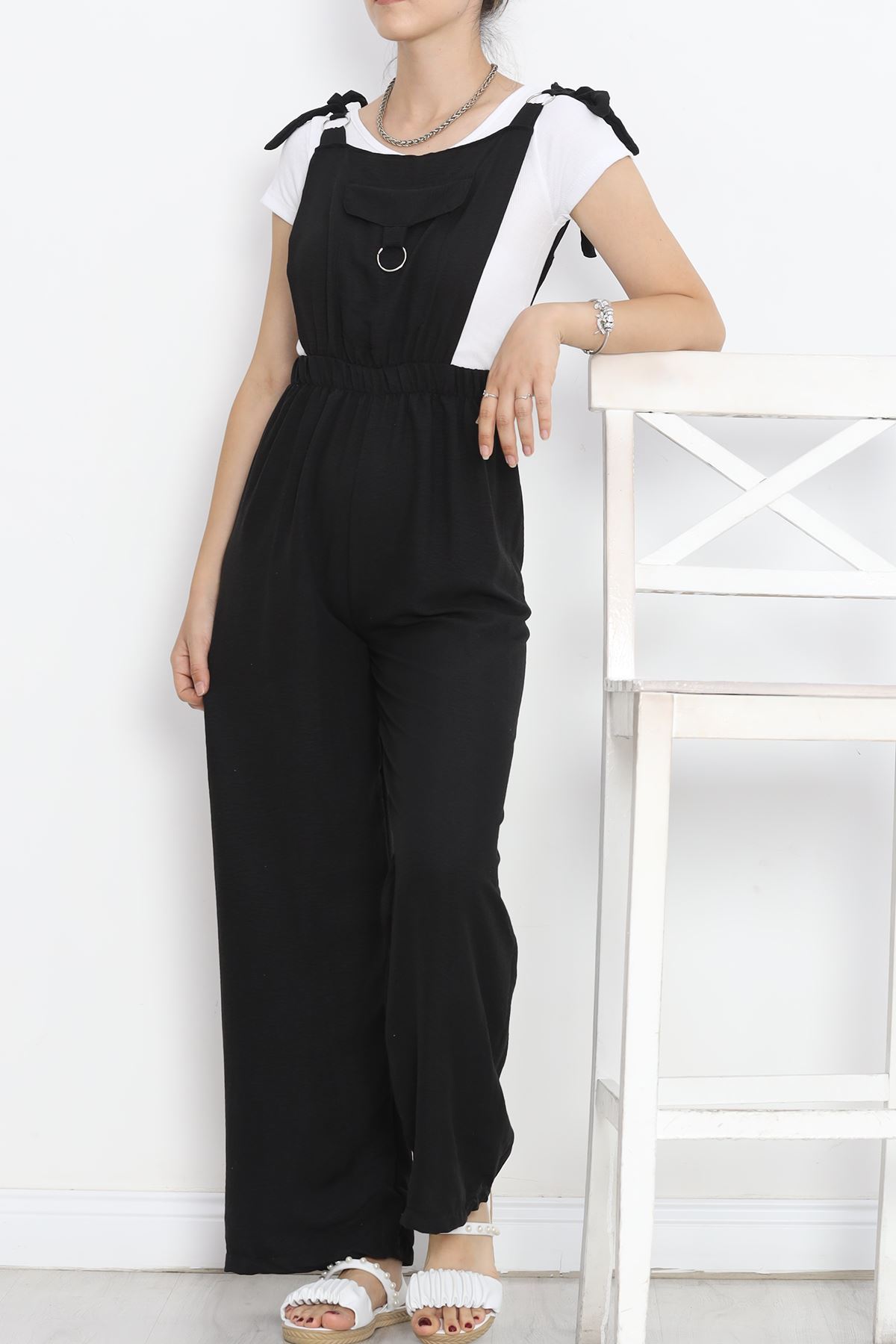 Jumpsuit Black with Elastic Waist - 18530.683.