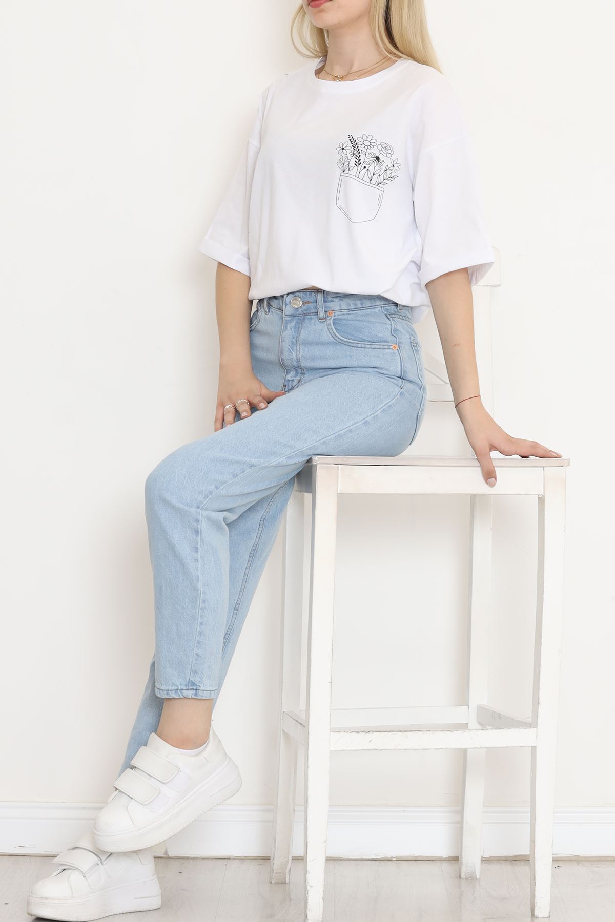 Printed Double Sleeve T-shirt White - 18283.1567.