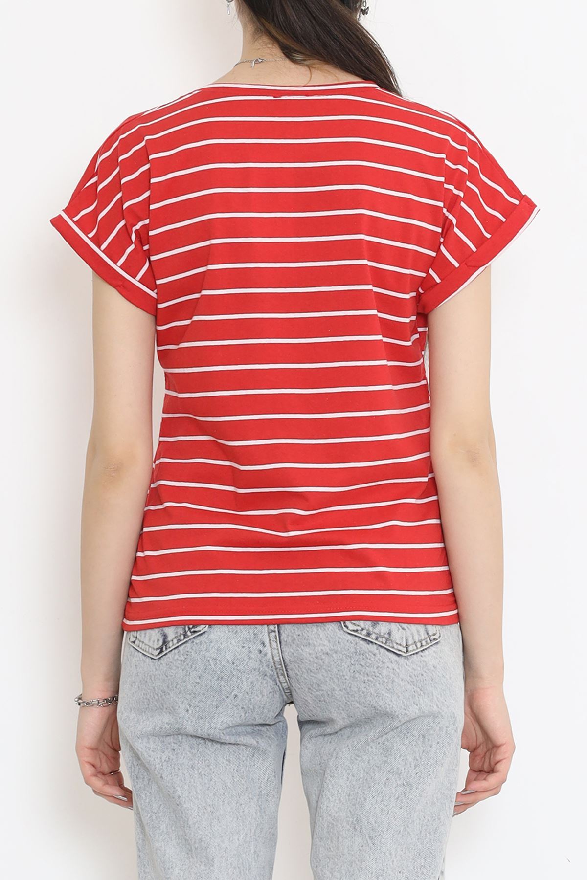 Single Jersey Striped Duplex T-Shirt Red - 15918.1567.