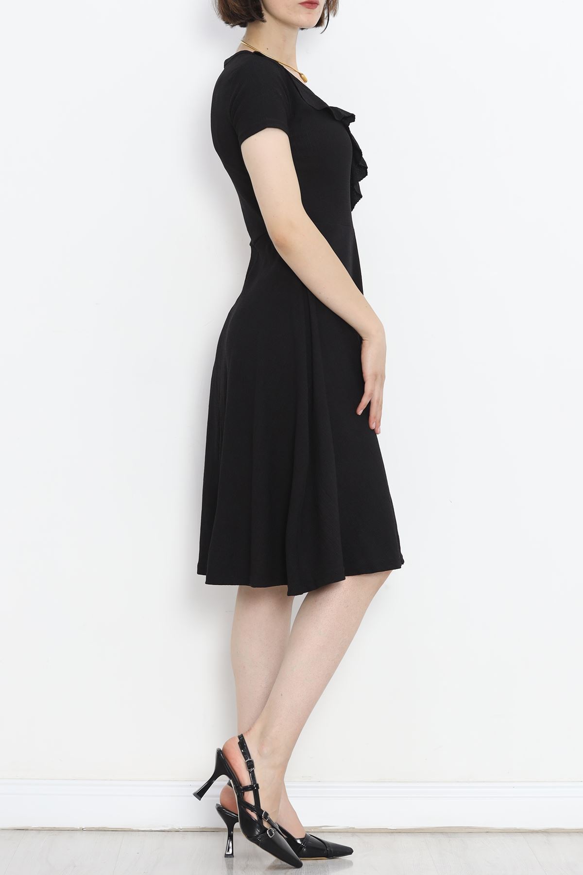 Double-breasted Kimono Dress Black - 152403.701.