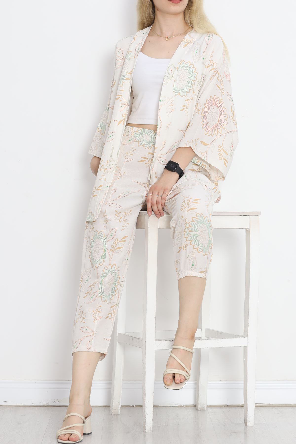 Kimono Set Beige Patterned - 152342.701.