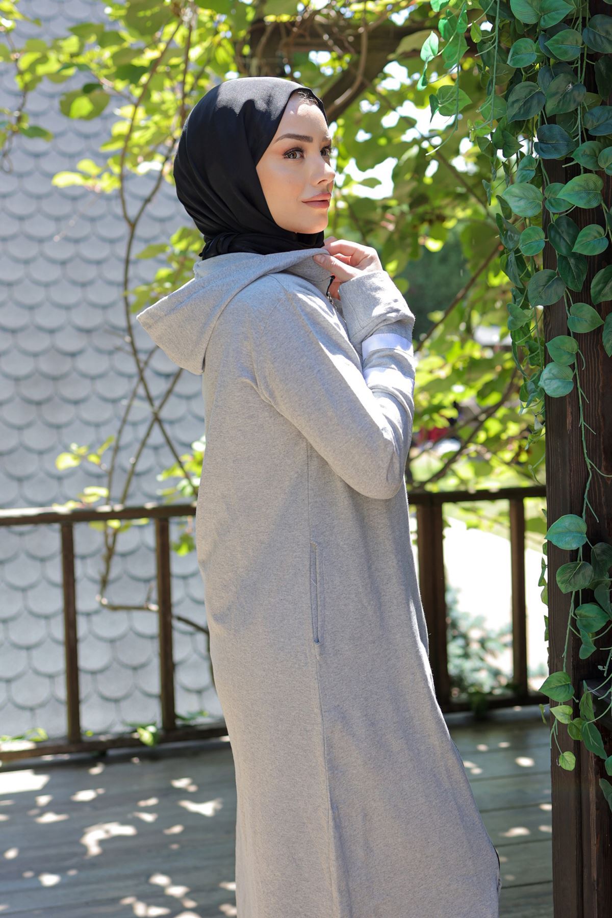 Zippered Abaya Gray - 20342.1778.