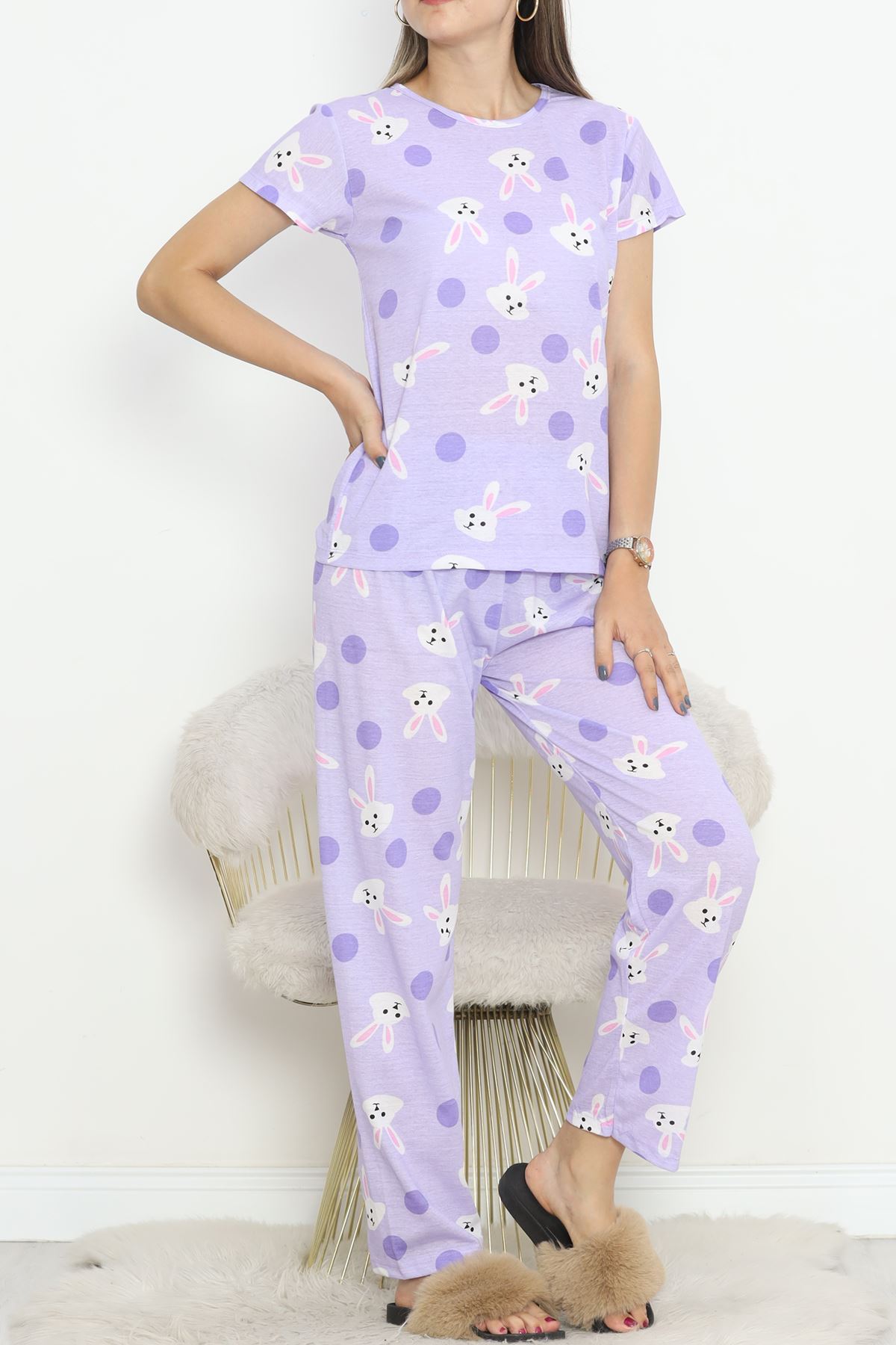 Patterned Pajama Set Açıklila - 130.1287.